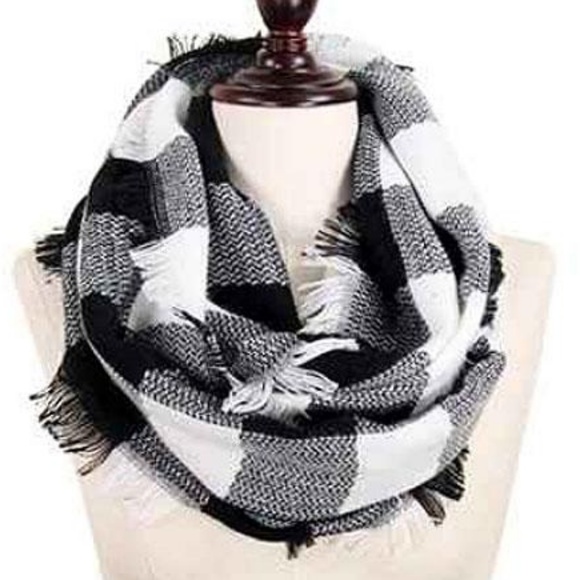 Accessories - Classic Plaid Black & White Infinity Scarf
